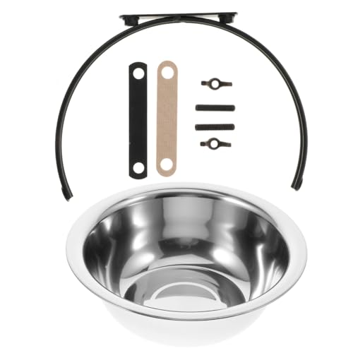 QUMIIRITY Edelstahl Hängender Hundenapf Wassernapf Trinkschale für Haustiere aus Rostfreiem Material rutschfest Bruchsicher Geeignet für Hunde und Katzen Einfache Befestigung von QUMIIRITY