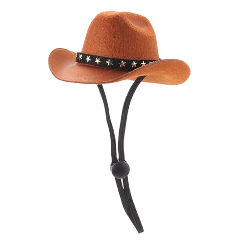 QUMIIRITY Hundehut Cowboy Stil mit Sternenmotiv Atmungsaktive Langlebige Welpenmütze Dekoratives Partyaccessoire für Kleine Hunde und Haustiergeburtstag von QUMIIRITY