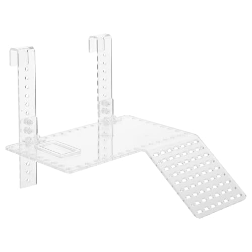 QUMIIRITY Schildkröten Sonnenplattform mit Verstellbarer Rampe Hängendes Reptilien Basking Dock für Aquarien Große Transparente Plattform für Tiefe Wasserbereiche Einfache Hakenmontage von QUMIIRITY