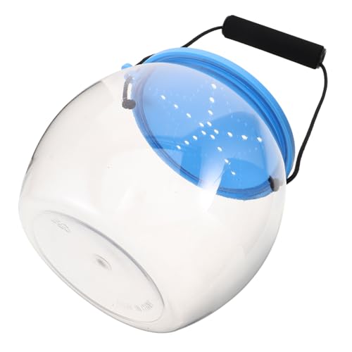 QUMIIRITY Transparenter Runder Fischbehälter mit Deckel und Stabilem Griff Tragbarer Aquarium Eimer für Krebse Muscheln Schnecken zum Beobachten und Transportieren Am Strand See und Pool von QUMIIRITY