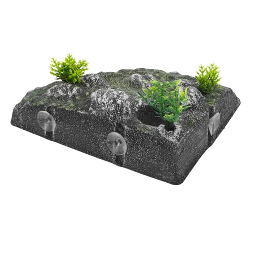 QUMIIRITY Turtle Basking Platform Für Reptilien Multifunktionale Kletterrampe Mit Versteck Und Sonnenbadebereich Sichere Terrarium-Dekoration Für Schildkröten Und Haustiere von QUMIIRITY