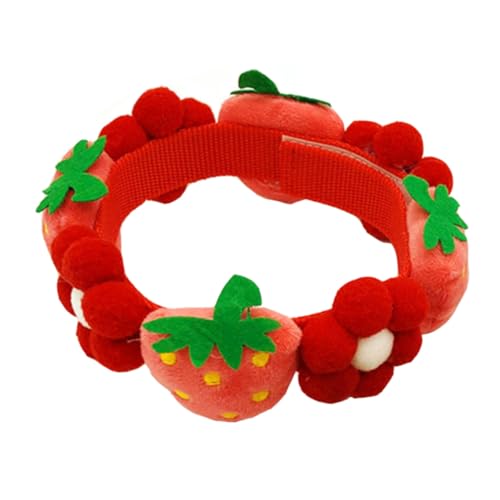 QUMIIRITY Verstellbares Hundehalsband mit Erdbeerblumen Motiv aus Hautfreundlicher Haustier Dekor für Katzen und Welpen Geeignet für Alltag Party Weihnachten und Fotoshooting QUMIIRITY Verstellbares Hundehalsband mit Erdbeerblumen Motiv aus Hautfreundlicher Haustier Dekor für Katzen und Welpen Geeignet für Alltag Party Weihnachten und Fotoshooting von QUMIIRITY
