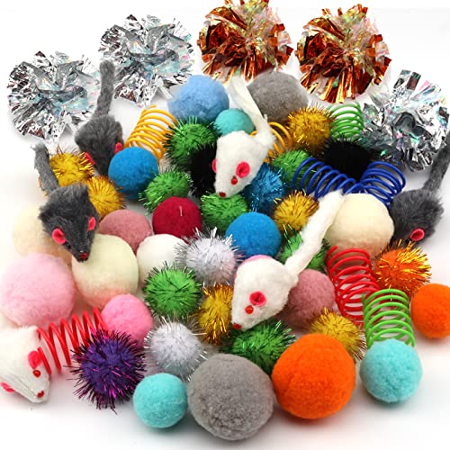 QUOZUO 60 Stück Katzenspielzeug Ball Maus katzenbälle, Katzenspielzeug Bälle Katzen Spielzeug Frühling, Mäuse Spielzeug für Katzen QUOZUO 60 Stück Katzenspielzeug Ball Maus katzenbälle, Katzenspielzeug Bälle Katzen Spielzeug Frühling, Mäuse Spielzeug für Katzen von QUOZUO