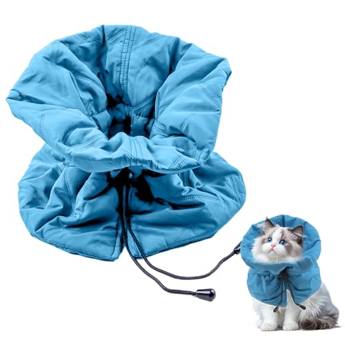 QUTHZZHY Halskrause Katze Schutz, Elisabethanisches Halsband, Verstellbare Katzen Halsband, Halsband nach Operationen, Weiches Halskrause, für Haustiere Katzen Verhindert das Lecken von Wunden(Blau M) QUTHZZHY Halskrause Katze Schutz, Elisabethanisches Halsband, Verstellbare Katzen Halsband, Halsband nach Operationen, Weiches Halskrause, für Haustiere Katzen Verhindert das Lecken von Wunden(Blau M) von QUTHZZHY