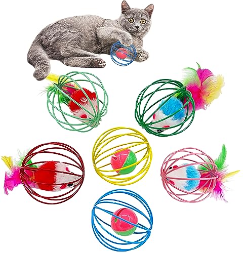 QUVOVID Katzenspielzeug 6 Bälle, Metallkäfigbälle mit Mäusen und Glocken im Inneren, bestes Katzenspielzeug für Indoor-Katzen, erhöhen Sie Ihre Interaktion mit Katzen und bringen Sie gesundes Leben für Katzen QUVOVID Katzenspielzeug 6 Bälle, Metallkäfigbälle mit Mäusen und Glocken im Inneren, bestes Katzenspielzeug für Indoor-Katzen, erhöhen Sie Ihre Interaktion mit Katzen und bringen Sie gesundes Leben für Katzen von QUVOVID