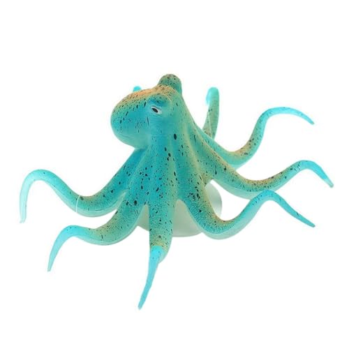 QUXVUIS Künstliches Aquarium Tier mit Sauger, Aquarium Simulation, Silikon, leuchtende, abnehmbare Dekoration, Heimtierbedarf, Blau von QUXVUIS