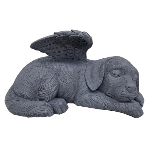 QUXVUIS Pet Loss Gifts Engelshundestatue Trost und Frieden in Zeiten der Trauer Engelshundestatue aus Kunstharz erinnert an erstklassiges Kunstharz von QUXVUIS