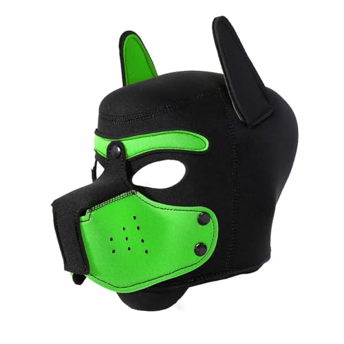 Maulkorb aus Neopren, abnehmbar, Vollgesichtsmaske für Welpen, Einheitsgröße, Grün Maulkorb aus Neopren, abnehmbar, Vollgesichtsmaske für Welpen, Einheitsgröße, Grün von QUYUWOWO