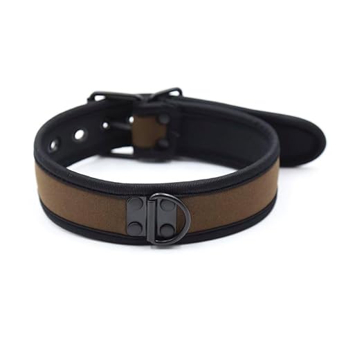 Neopren-Halsband für Welpen, individuelle Halloween-Halskette für Männer und Frauen (braun) von QUYUWOWO