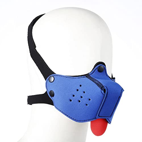 Welpengesichts-Maulkorb aus Neopren, Hundemaske, Spielhaube, Blau Welpengesichts-Maulkorb aus Neopren, Hundemaske, Spielhaube, Blau von QUYUWOWO