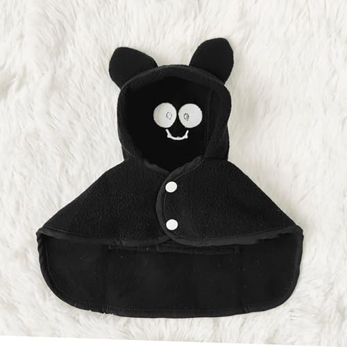 Halloween-Hundekostüm, Umhang mit Gürtellöchern, Horror-Party-Kostüm-Zubehör, Tier-Hoodie-Kleidung, geeignet für Bichon Frisé, Teddy, Chihuahua, Malteser, kleine Hunde (Schwarz, S) von QVK