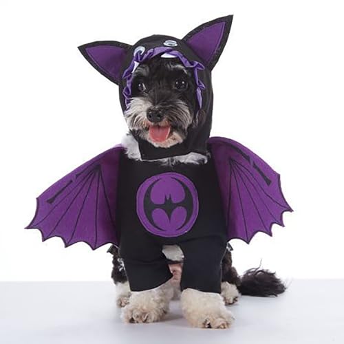 Halloween-Kostüme für Haustiere, interessanter Geschmack, Hunde- und Katzen-Kostüm, Party-Rollenspiel-Zubehör, geeignet für Halloween-Party-Dekorationen (lila, S) von QVK