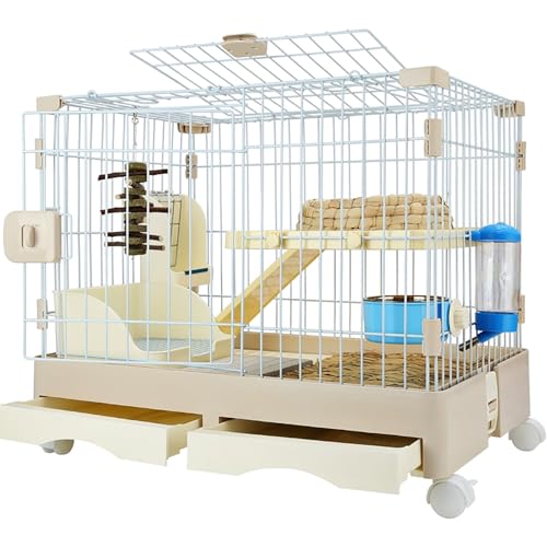 Indoor Kleiner Kaninchenkäfig 2-stöckiger kleiner Kaninchenkäfig Kaninchenstall mit Rollen und Doppelschubladen Tierkäfig für Kaninchen, Meerschweinchen und Chinchillas Indoor Kleiner Kaninchenkäfig 2-stöckiger kleiner Kaninchenkäfig Kaninchenstall mit Rollen und Doppelschubladen Tierkäfig für Kaninchen, Meerschweinchen und Chinchillas von QVK