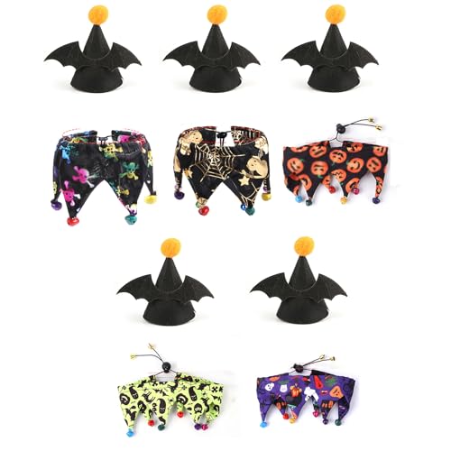 Katzenkostüm-Set, Halloween-Atmosphäre, Hut und Kragen, elastisches Band, verstellbar, lustige Requisiten, geeignet für den Alltag und Halloween-Partys, 5 Stück von QVK