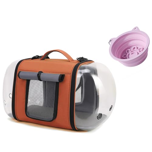 Outdoor Faltbare Aufbewahrung Transparente Katzentasche, Große Raumkapsel Haustiertasche, Poröse Atmungsaktive Haustier Reisetasche, mit Faltbarer Futternapf, Geeignet für Katzen, Welpen Reisen und Outdoor Faltbare Aufbewahrung Transparente Katzentasche, Große Raumkapsel Haustiertasche, Poröse Atmungsaktive Haustier Reisetasche, mit Faltbarer Futternapf, Geeignet für Katzen, Welpen Reisen und von QVK
