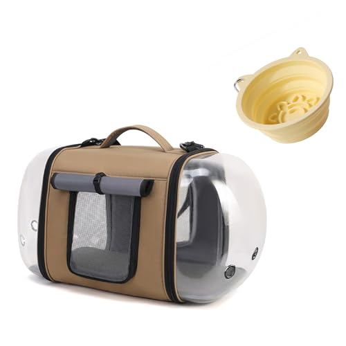 Outdoor Faltbare Aufbewahrung Transparente Katzentasche, Große Raumkapsel Haustiertasche, Poröse Atmungsaktive Haustier Reisetasche, mit Faltbarer Futternapf, Geeignet für Katzen, Welpen Reisen und Outdoor Faltbare Aufbewahrung Transparente Katzentasche, Große Raumkapsel Haustiertasche, Poröse Atmungsaktive Haustier Reisetasche, mit Faltbarer Futternapf, Geeignet für Katzen, Welpen Reisen und von QVK