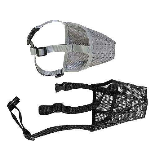 AISHANBAIHUODIAN 2 stücke Einstellbare Haustier Hund Maulkörbe Atmungsaktive Hund Mund Abdeckung Anti Rinde Biss Mesh Hunde Mund Maulkorb Maske Fit for Hunde Hund Zubehör (Size : M) von QWERTYUI