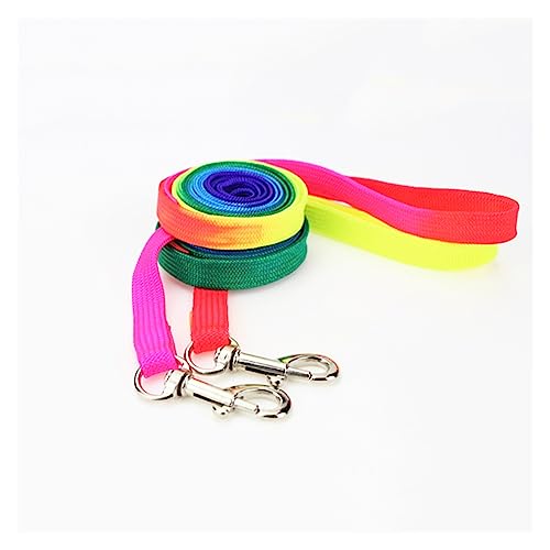 AISHANBAIHUODIAN Bunter Regenbogen-Haustierhund, passend for Halsband, Geschirr, Leine, weiches Gehgeschirr, Leine, buntes und langlebiges Zugseil, Nylon, 120 cm von QWERTYUI