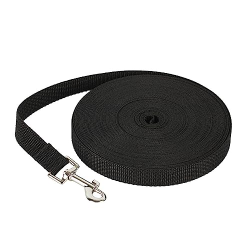 AISHANBAIHUODIAN Einfache Hundeleine, robuste Nylon-Welpenleine, passend for kleine, mittelgroße und große Hunde, Spaziergänge, Training, Camping, Hinterhof, Accesorios, Hundekette (Color : Black, S von QWERTYUI