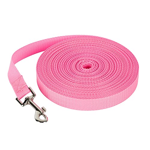 AISHANBAIHUODIAN Einfache Hundeleine, robuste Nylon-Welpenleine, passend for kleine, mittelgroße und große Hunde, Spaziergänge, Training, Camping, Hinterhof, Accesorios, Hundekette (Color : Pink, SI von QWERTYUI