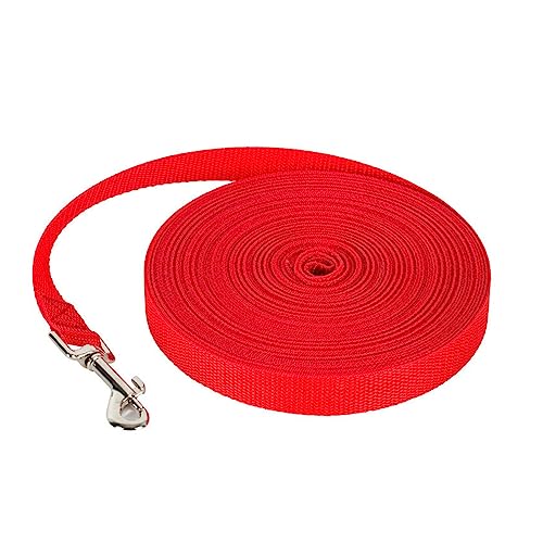 AISHANBAIHUODIAN Einfache Hundeleine, robuste Nylon-Welpenleine, passend for kleine, mittelgroße und große Hunde, Spaziergänge, Training, Camping, Hinterhof, Accesorios, Hundekette (Color : Red, Siz von QWERTYUI