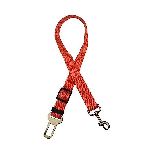 AISHANBAIHUODIAN Einstellbare Haustier Hund Fit for Katze Auto Sicherheitsgurt Haustier Sitz Fahrzeug Hundegeschirr Leine Clip Sicherheitshebel Traktion Hund Zubehör Kettenhalsband (Color : Orange Ye von QWERTYUI