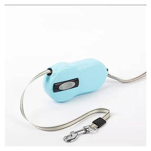 AISHANBAIHUODIAN Freihändige Hundeleine, passend for kleine Hunde oder Katzen, 360° verhedderungsfreie Hundeleine am Handgelenk, reflektierendes Nylonband, EIN-Knopf-Bremse (Color : Sky Blue) von QWERTYUI