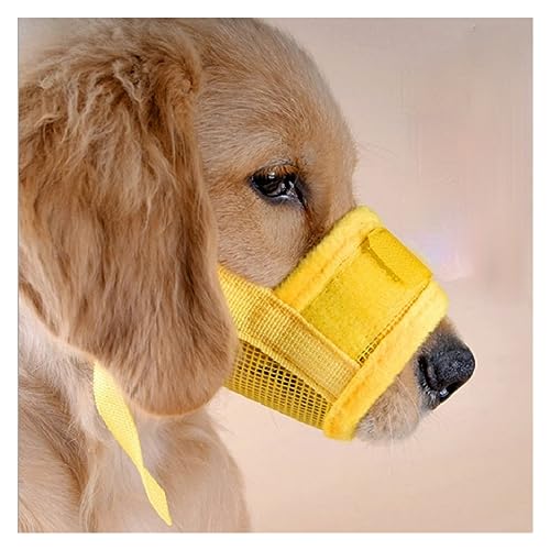 AISHANBAIHUODIAN Haustier Hund Einstellbare Maske Mesh Fit for Atmungsaktive Maulkörbe Kleine Große Hund Mund Maulkorb Anti Rinde Biss Kauen 1PC (Color : Red, Size : M) von QWERTYUI