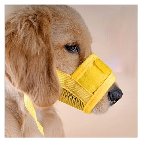 AISHANBAIHUODIAN Haustier Hund Einstellbare Maske Mesh Fit for Atmungsaktive Maulkörbe Kleine Große Hund Mund Maulkorb Anti Rinde Biss Kauen 1PC (Color : Red, Size : S) von QWERTYUI