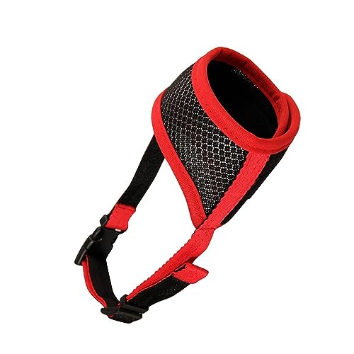 AISHANBAIHUODIAN Haustier Hund Einstellbare Maske Rinde Biss Atmungsaktive Mesh Mund Maulkorb Pflege Anti Stop Kauen Haustiere Fit for Zubehör Bozal para Perros (Color : Red, Size : L) von QWERTYUI