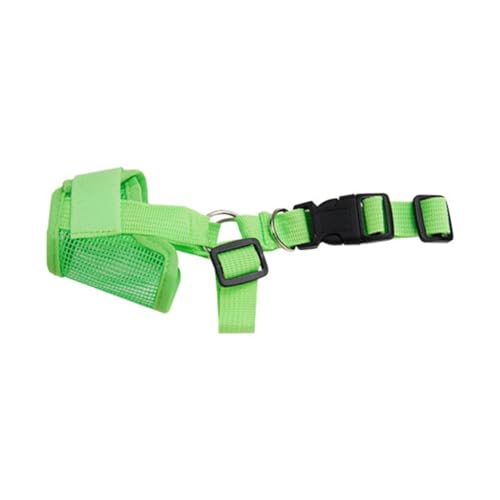 AISHANBAIHUODIAN Haustier Hund Einstellbare Maske Rinde Biss Mesh Mund Maulkorb Pflege Anti Stop Kauen Haustiere Fit for Zubehör (Color : Green, Size : XL) von QWERTYUI