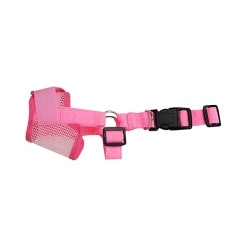 AISHANBAIHUODIAN Haustier Hund Einstellbare Maske Rinde Biss Mesh Mund Maulkorb Pflege Anti Stop Kauen Haustiere Fit for Zubehör (Color : Pink, Size : L) von QWERTYUI