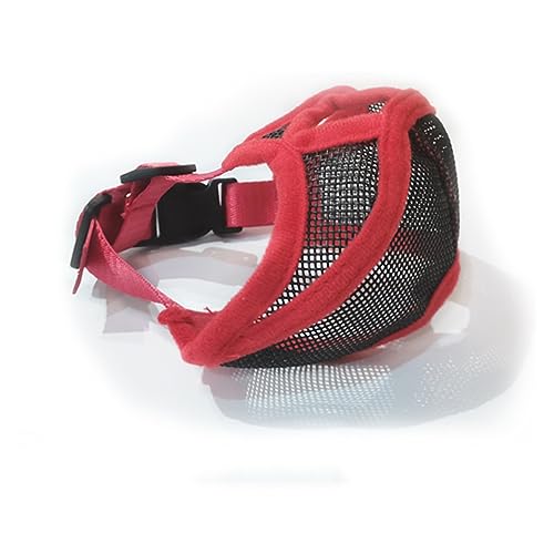 AISHANBAIHUODIAN Haustier Hund Einstellbare Maske Rinde Biss Mesh Mund Maulkorb Pflege Anti Stop Kauen Maulkorb Haustiere Zubehör Fit for Kleine, Mittlere Hunde (Color : Red, Size : XL) von QWERTYUI