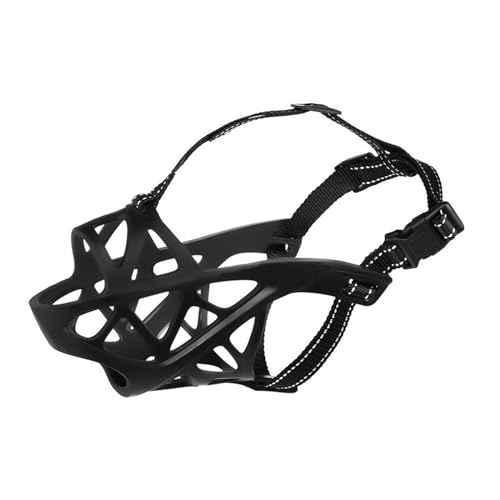 AISHANBAIHUODIAN Haustier Hund Mund Maulkorb Sicherheit Hund Anti-beißen Maulkorb Fit for Atmungsaktive Kauen Maske Einstellbare Maske Haustier Hund Rinde beißen Maulkorb Hund Liefert (Color : Black von QWERTYUI