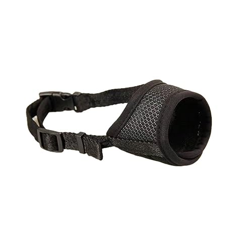 AISHANBAIHUODIAN Haustier atmungsaktive Anti-Bell-Mesh-Nylongurte Hundeabdeckung Hund passend for Mundmaske Hundemaulkorb (Color : Black, Size : XS) von QWERTYUI