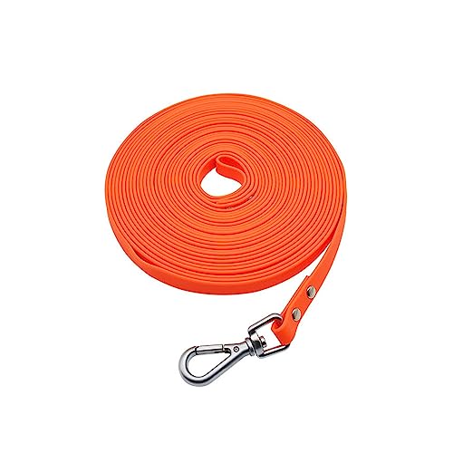 AISHANBAIHUODIAN Hundeleine, Lange PVC-Leinen, leicht zu reinigen, Traktionsleine, passend for kleine, mittelgroße und große Hunde, Gehtraining, Haustierleinen, wasserdicht (Color : Orange, Size : 3 von QWERTYUI