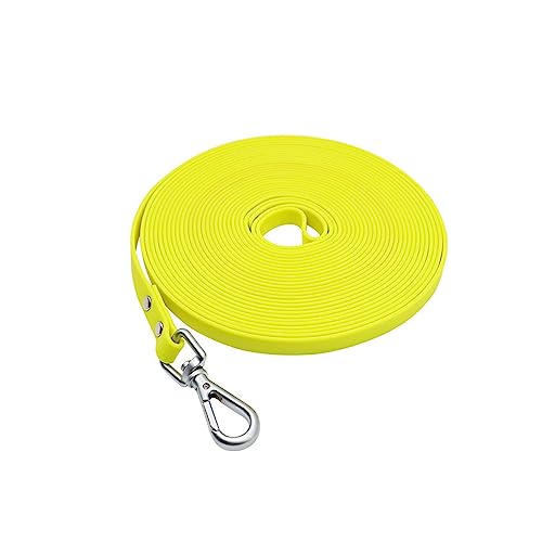 AISHANBAIHUODIAN Hundeleine, Lange PVC-Leinen, leicht zu reinigen, Traktionsleine, passend for kleine, mittelgroße und große Hunde, Gehtraining, Haustierleinen, wasserdicht (Color : Yellow, Size : X von QWERTYUI