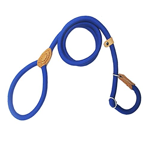 AISHANBAIHUODIAN Hundeleine, Rutschseil, Leine, robust, geflochtenes Seil, verstellbare Schlaufe, Halsband, Trainingsleinen, passend for mittelgroße und große Hunde (Color : Blue, Size : 0.8x180cm) von QWERTYUI