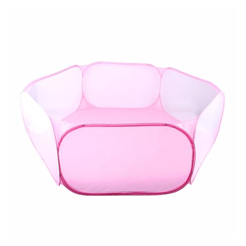 AISHANBAIHUODIAN Katze Pet Play Pen Zaun Faltbare Kleine Tiere Käfig Zelt Pop Up Übung Spiel Zaun Fit for Hund Katze Kaninchen Hamster Zelt (Color : Pink) von QWERTYUI