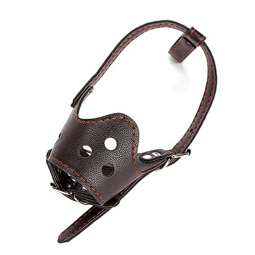 AISHANBAIHUODIAN Maulkorb for Hunde aus PU-Leder, verstellbar, atmungsaktiv, Maske, Anti-Bell-Biss, Kauen, sichere Passform for kleine und große Hunde, weiche Maulkörbe for das Training (Color : Brow AISHANBAIHUODIAN Maulkorb for Hunde aus PU-Leder, verstellbar, atmungsaktiv, Maske, Anti-Bell-Biss, Kauen, sichere Passform for kleine und große Hunde, weiche Maulkörbe for das Training (Color : Brow von QWERTYUI