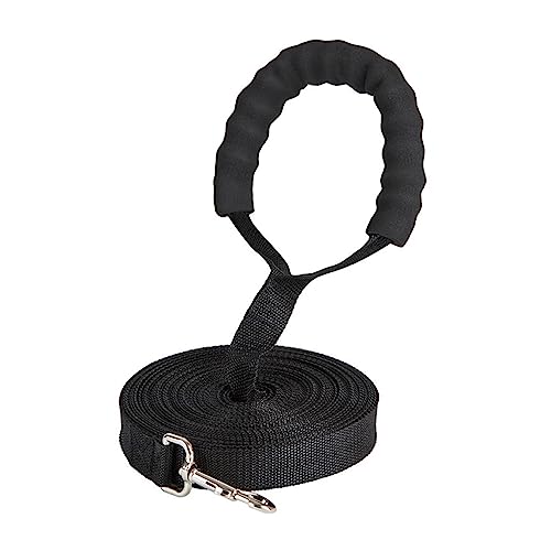 AISHANBAIHUODIAN Neue Lange Hundeleine Seil Bequeme Schwammgriff Haustierleine Gürtel Outdoor Training Hund Lanyard Fit for Kleine Mittelgroße Hunde Produkt (Color : Black Handle, Size : 1.5m) von QWERTYUI