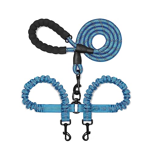 AISHANBAIHUODIAN Passend for Walk 2 Two Dogs Leash Coupler Double Twin Lead Walking Hundeleinen (Color : Blue) von QWERTYUI