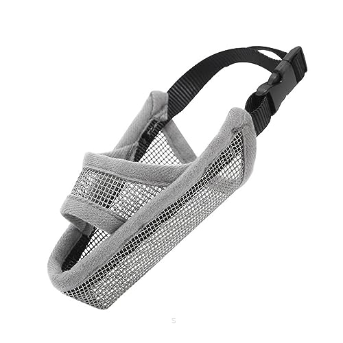 AISHANBAIHUODIAN Passend for atmungsaktive Mesh-Hundemaulkorb, Anti-Bell-Hundemundmaske, Stopp-Kauschutz, Französische Bulldogge, Haustier-Mundschutz, Training, XXS-XL (Color : Gray, Size : XS) von QWERTYUI