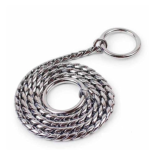 AISHANBAIHUODIAN Passend for fein verpackte Edelstahl-Haustierleine, Welpen-Hundeleinen, hochwertige Haustier-Hundeschlangenkette, P-Leine, Chihuahua-Produkte (Color : Silver, Size : 4mm x 55cm) von QWERTYUI