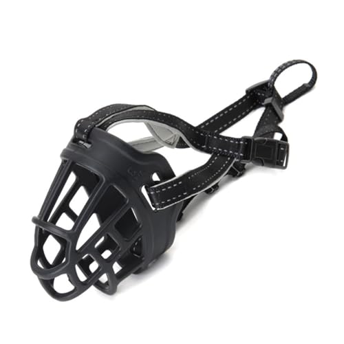 AISHANBAIHUODIAN Weiche Silikon Haustier Hund Maulkorb Atmungsaktive Korb Maulkörbe Hund Maske Rinde Biss Mesh Mund Maulkorb Pet Training Fit for Zubehör (Color : Black, Size : XS) von QWERTYUI