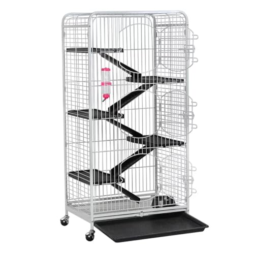 QWERTYUI AISHANBAIHUODIAN Passend for 6-stöckigen großen Metall-Katzenkäfig mit 3 Vordertüren, weiß, 52" Outdoor-Katzenkäfig, Hauskatze QWERTYUI AISHANBAIHUODIAN Passend for 6-stöckigen großen Metall-Katzenkäfig mit 3 Vordertüren, weiß, 52" Outdoor-Katzenkäfig, Hauskatze von QWERTYUI