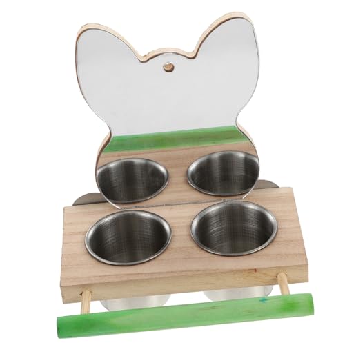 Wellensittich-Futterspender for Käfige, Vogelkäfig-Futterspender, Vogelkäfig-Wasserfutterspender, 1 Stück Papageien-Futterbox mit Spiegel-Futternapf for Vogelkäfig, Vogelhaustier von QWFVHJ