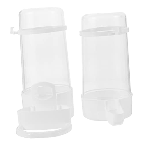 Wellensittich-Futterspender for Käfige, Vogelkäfig-Futterspender, automatischer Vogelfutterspender, Vogelkäfig-Wasserfutterspender, 2-teiliger Vogelkäfig-Futterspender, auslaufsicheres automatisches V von QWFVHJ