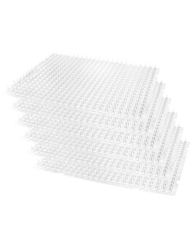 QWORK® 6 Stück Katzenabwehrmatte Transparente 34x42cm, Stachelmatte zum Vertreiben von Katzen für den Innen- und Außenbereich von QWORK