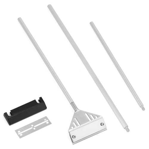 QWORK® 75 cm/29.5" Edelstahl Algenschaber Aquarium Scheibenreiniger mit 10 Klingen, Aquarium Reinigung Zubehör für Einfache Reinigung Schwer Erreichbarer Stellen von QWORK